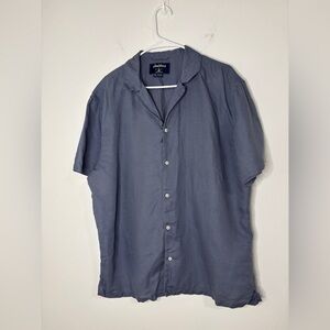 Chubbies The Big Blue Linen Sunday Shirt  Men XL Short Sleeves Button Down
